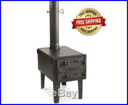 Cast Iron Outdoor Wood Stove Portable Vented Tent Cooking Camping with Tools