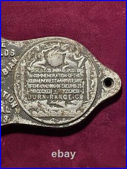 Cast Iron Plaque Born Range Co. 1893 Columbian Expo Medal Winner