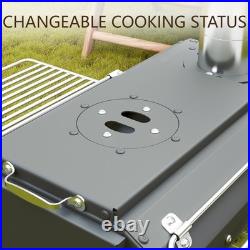 Cast Iron Portable Wood Burning Camping Stove, Compact Tent Stove with Chimne