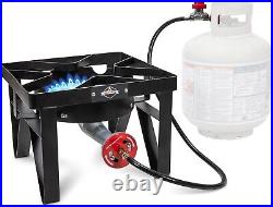 Cast Iron Single-Burner Outdoor Gas Stove 220,000 BTU Portable Propane-Powe