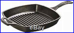 Cast Iron Square Grill Pan Cook Skillet Pre Seasoned Stove Top Campfire Oven New