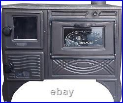 Cast Iron Stove with Oven Cast Iron Fireplace Baking Stove Cooker Woode Stove