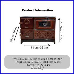Cast Iron Stove with Oven, Durable Baking Oven Stove, Stove by Burning Wood