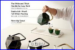 Cast Iron Teapot, Stovetop Safe Japanese Cast Iron Tea Kettle, Diamond Design