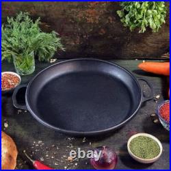 Cast Iron Uzbek Kazan Cauldron 15.85 Qt with Lid Outdoor Cooking Pot