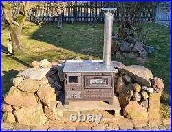 Cast Iron Wood Burning Stove with OVEN & Cooktop 9 kW (15000 BTU) Heater