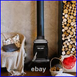 Cast Iron Wood Stove 54,000 BTU Heater Cool-Touch Handle Indoor Outdoor Heat Cast Iron Wood Stove 54,000 BTU Heater Cool-Touch Handle Indoor Outdoor Heat
