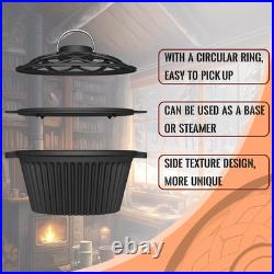Cast Iron Wood Stove Steamer & Humidifier + Retro Waffle Maker Bundle Dual-Lay