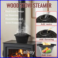 Cast Iron Wood Stove Steamer & Humidifier + Retro Waffle Maker Bundle Dual-Lay