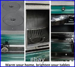 Cast Iron Wood Stove with Oven Firebrick Lined Heater 1000sqft Made in Turkey