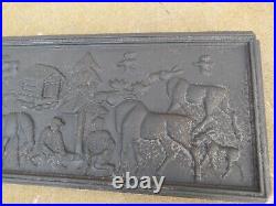 Cast Iron wood stove panel (Fireback) Moose and Lumberjacks