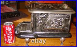 Cast iron antique nickelplated'Little Willie' salesman sample cook stove-16235