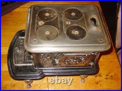 Cast iron antique nickelplated'Little Willie' salesman sample cook stove-16235