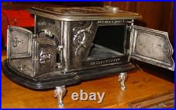 Cast iron antique nickelplated'Little Willie' salesman sample cook stove-16235