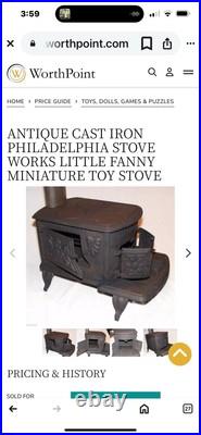 Cast iron antique salesman sample stove Little Fanny Philadelphia Rare Miniature
