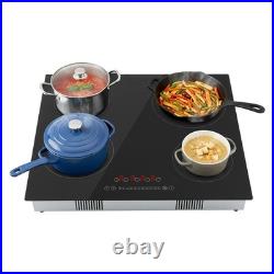 Ceramic Electric Cooktop 4 Burners Touch Control Overheat Protection For Home