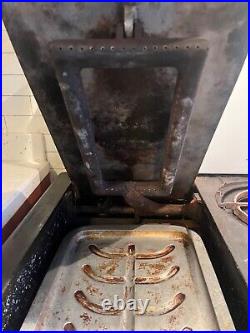 Chambers 1920s Cast Iron Stove intact & working. 37 wide. 6.5 high Art Deco legs