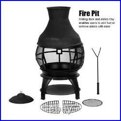 Chiminea Outdoor Fire Pit Fireplace Patio Firepit Wood Burning Heater Backyard