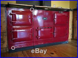 Classic Red 60 Cast Iron AGA Deluxe 4-Oven Gas Stove Range No Reserve