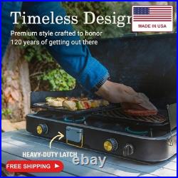 Coleman 1900 Collection 3-in-1 Propane Camping Stove, Cast Iron Grill & Griddle