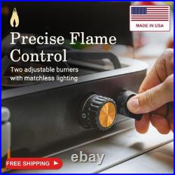Coleman 1900 Collection 3-in-1 Propane Camping Stove, Cast Iron Grill & Griddle