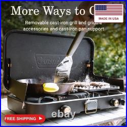 Coleman 1900 Collection 3-in-1 Propane Camping Stove, Cast Iron Grill & Griddle