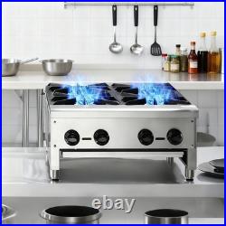 Commercial Gas Stove 4 Burners 112,000 BTU Propane Natural Countertop Cooking