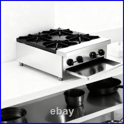 Commercial Gas Stove 4 Burners 112,000 BTU Propane Natural Countertop Cooking