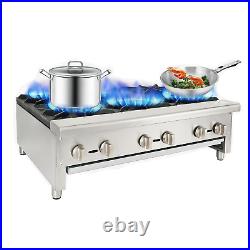 Commercial Natural Gas Range Hot Plate 6 Burners Countertop Propane Restaurant