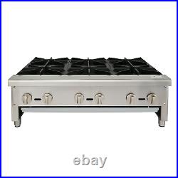 Commercial Natural Gas Range Hot Plate 6 Burners Countertop Propane Restaurant