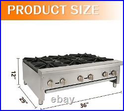 Commercial Natural Gas Range Hot Plate 6 Burners Countertop Propane Restaurant