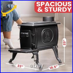 Company Cast Iron Wood Stove with Cool Touch Safety Handle Heats up to 54,000 Bt