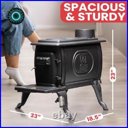 Company Cast Iron Wood Stove with Cool Touch Safety Handle Heats up to 54,000 Bt Company Cast Iron Wood Stove with Cool Touch Safety Handle Heats up to 54,000 Bt
