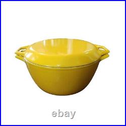 Copco Michael Lax Yellow Dutch Oven D3 with Lid Enamel Coated Cast Iron