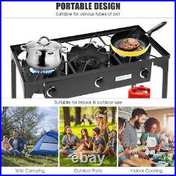 Costway Portable Propane 225,000-BTU 3 Burner Gas Cooker Outdoor Camp Stove BBQ