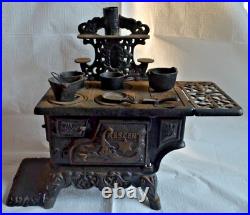 Crescent Cast Iron Cook Stove Miniature Salesman Sample 1900s