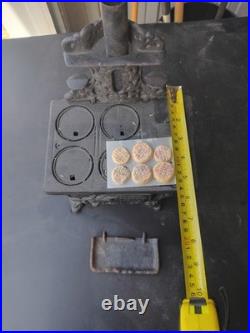 Crescent Mini Cast Iron Wood Stove With chimney Vintage Salesman Sample