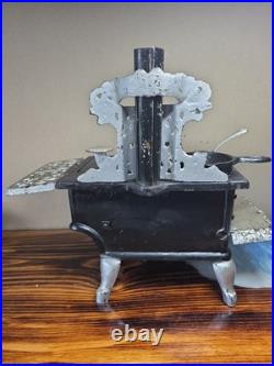 Crescent Salesmens Sample Large 12 Miniature Cast Iron Cook Stove & Accessories