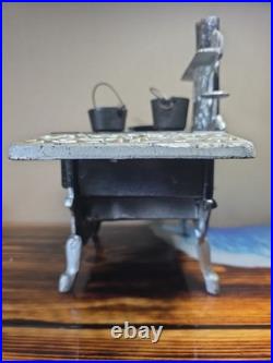 Crescent Salesmens Sample Large 12 Miniature Cast Iron Cook Stove & Accessories