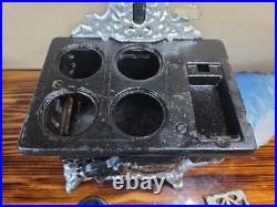 Crescent Salesmens Sample Large 12 Miniature Cast Iron Cook Stove & Accessories