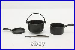 Crescent Vintage Cast Iron Miniature Stove & Pots #52097 Crescent Vintage Cast Iron Miniature Stove & Pots #52097