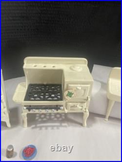 Dollhouse Miniature Cast Iron Metal Kitchen Scale 112 Stove Sink Refrigerator