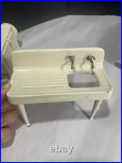 Dollhouse Miniature Cast Iron Metal Kitchen Scale 112 Stove Sink Refrigerator