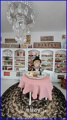 Dollhouse Room Box. Bakery, General Store Wood. Vintage Style. Cast Iron Stove