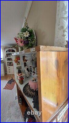 Dollhouse Room Box. Bakery, General Store Wood. Vintage Style. Cast Iron Stove