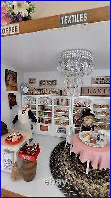 Dollhouse Room Box. Bakery, General Store Wood. Vintage Style. Cast Iron Stove