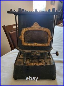 Double Burner Antique 1800s Cast Iron Kerosene Oil Camp Stove Heater Sad Iron