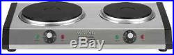 Double Burner Electric Hot Plate Commercial Cast Iron Plate Portable Stove NEW