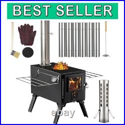 Durable Cast Iron Camping Wood Stove with Included Accessories for Winter Fun Durable Cast Iron Camping Wood Stove with Included Accessories for Winter Fun