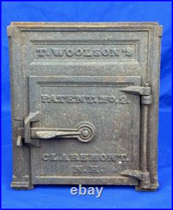 Early Cast Iron C. 1835 Tom Woolson's Patent No. 2 STOVE DOOR Claremont, NH